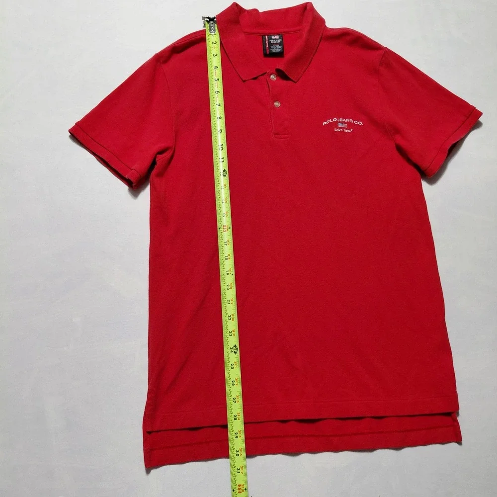 Polo Jeans Co Ralph Lauren Red Short Sleeve Collared Polo‎ Shirt Men's Large